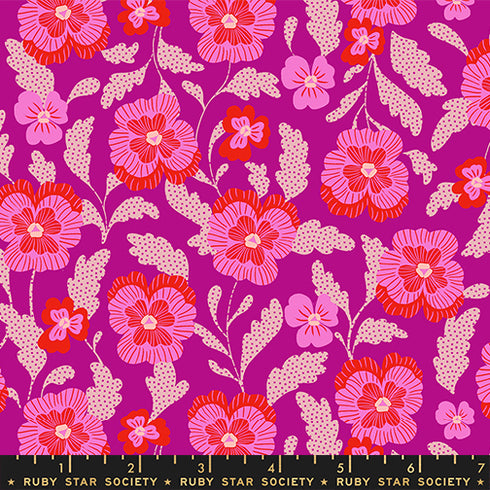 PREORDER Hello Alice Violets in Berry RS2126 13 - Ruby Star Society Sold by the Half Yard